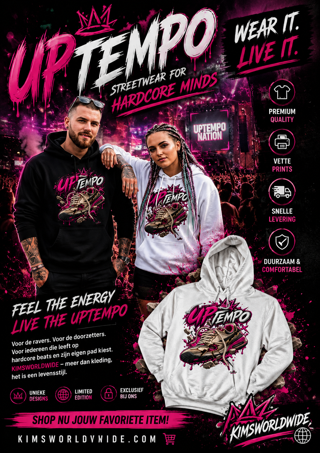 Uptempo Hoodie | Hardcore & Gabber Streetwear
